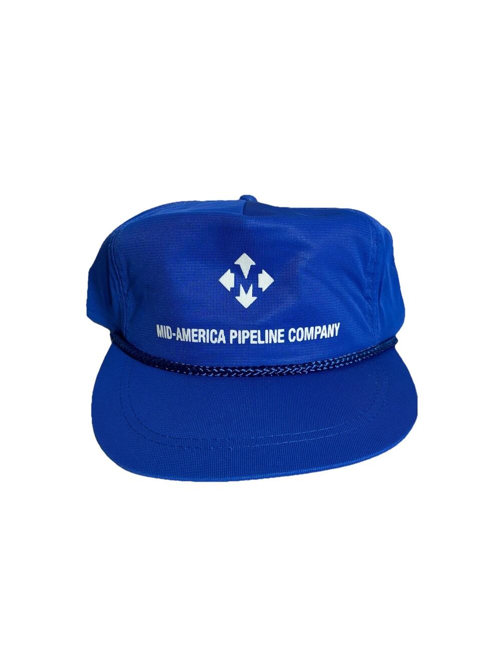 Vintage 80s Mid-America Pipeline Company Trucker Hat Rope Snapback Cap Nylon